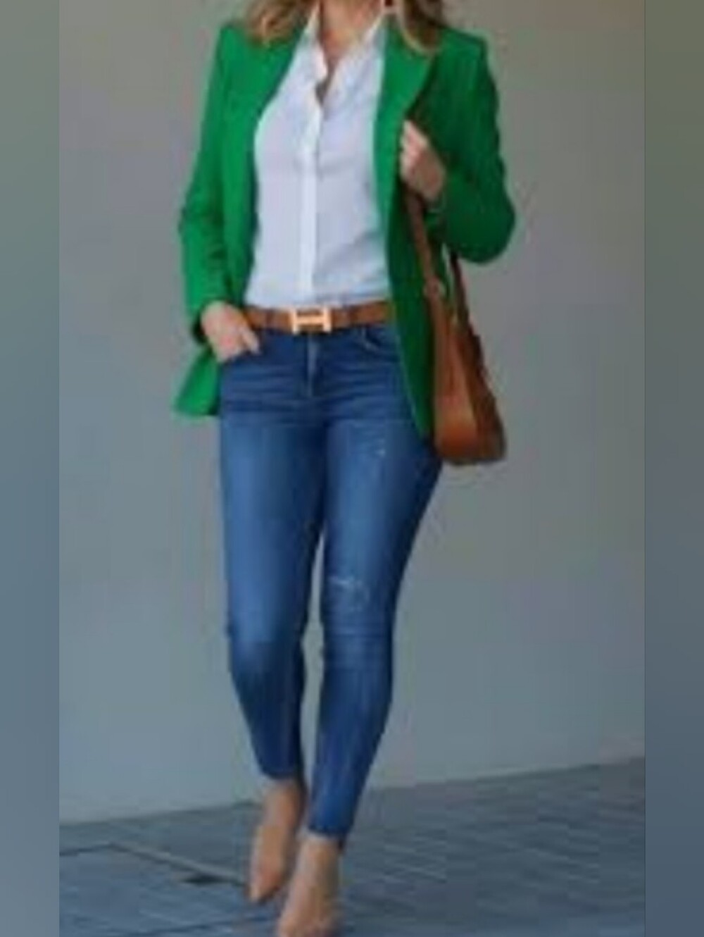 Blazer Women Vibrante  Green Pockets Buttons Inner Visicns Size 10 New Out Tags